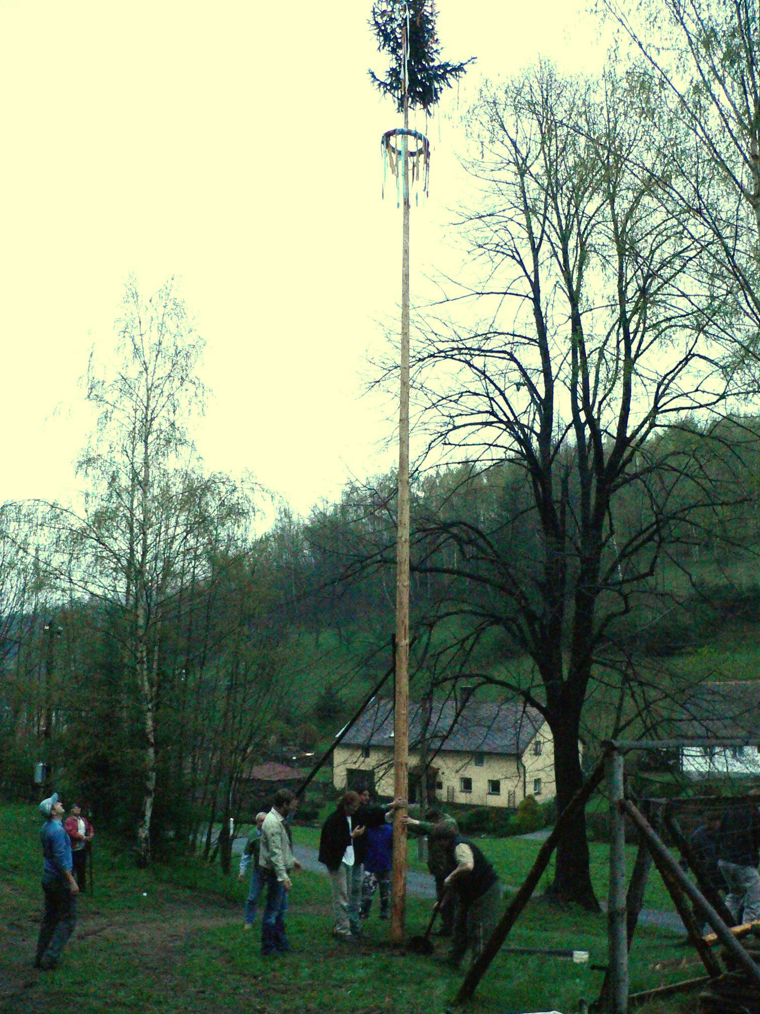 3.Stavění májky 